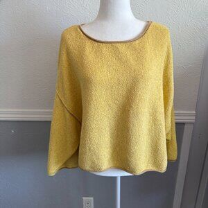 Free People Yellow Boxy Knit Sweater